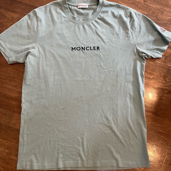 Moncler Men's Light Green Short Sleeve Tee - Picture 1 of 11